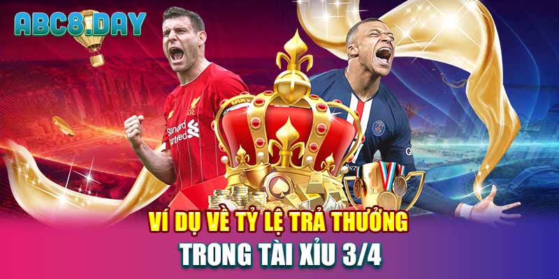 Ví dụ về tỷ lệ trả thưởng trong tài xỉu 3/4