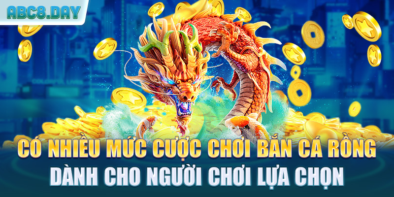 Có nhiều mức cược chơi bắn cá rồng dành cho người chơi lựa chọn